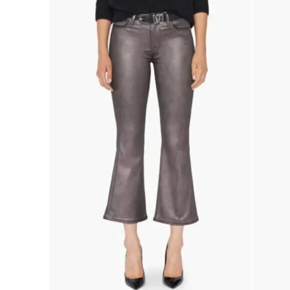New Frame Le Crop Mini Boot High Rise Coated Jeans in Mahogany size 25 - Picture 1 of 16